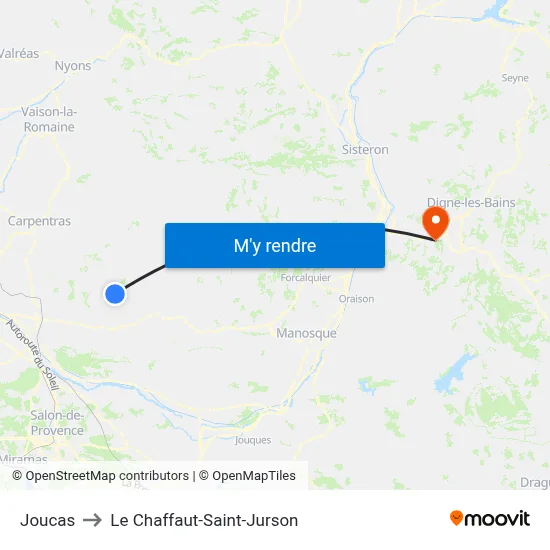 Joucas to Le Chaffaut-Saint-Jurson map