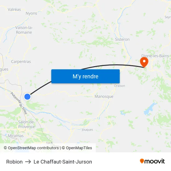 Robion to Le Chaffaut-Saint-Jurson map