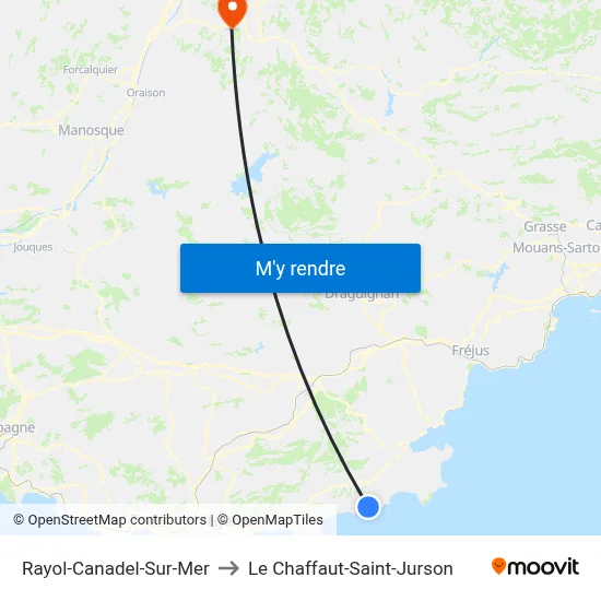 Rayol-Canadel-Sur-Mer to Le Chaffaut-Saint-Jurson map