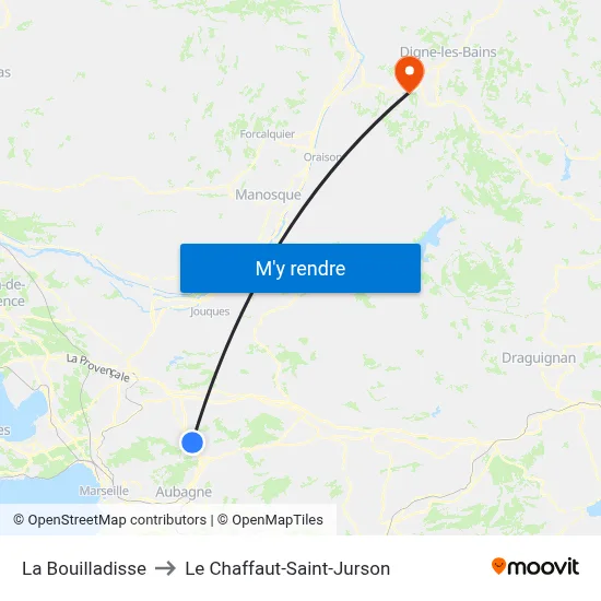 La Bouilladisse to Le Chaffaut-Saint-Jurson map