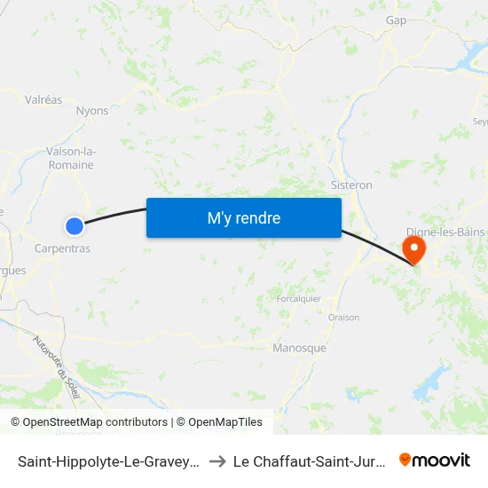 Saint-Hippolyte-Le-Graveyron to Le Chaffaut-Saint-Jurson map