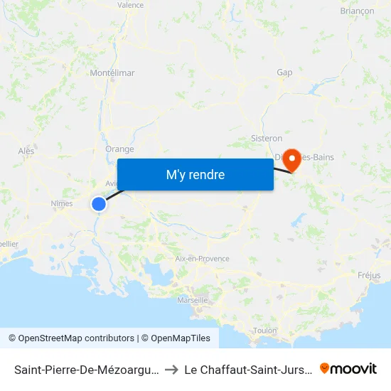 Saint-Pierre-De-Mézoargues to Le Chaffaut-Saint-Jurson map