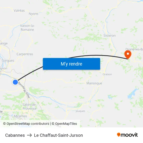 Cabannes to Le Chaffaut-Saint-Jurson map