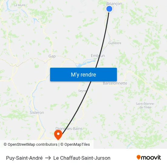 Puy-Saint-André to Le Chaffaut-Saint-Jurson map