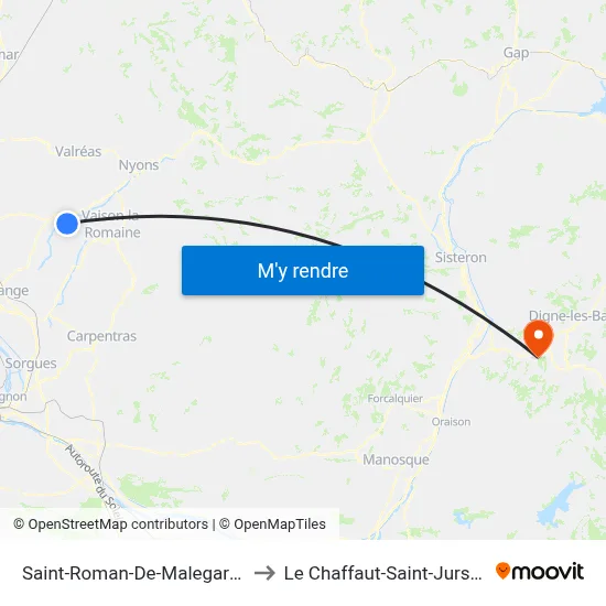 Saint-Roman-De-Malegarde to Le Chaffaut-Saint-Jurson map