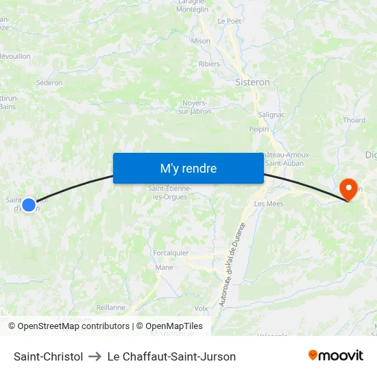 Saint-Christol to Le Chaffaut-Saint-Jurson map