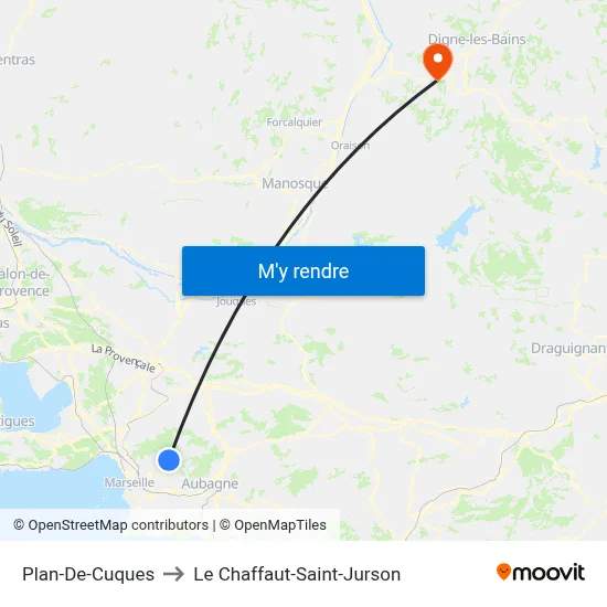 Plan-De-Cuques to Le Chaffaut-Saint-Jurson map