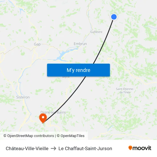 Château-Ville-Vieille to Le Chaffaut-Saint-Jurson map