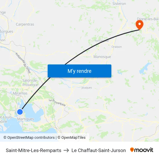 Saint-Mitre-Les-Remparts to Le Chaffaut-Saint-Jurson map