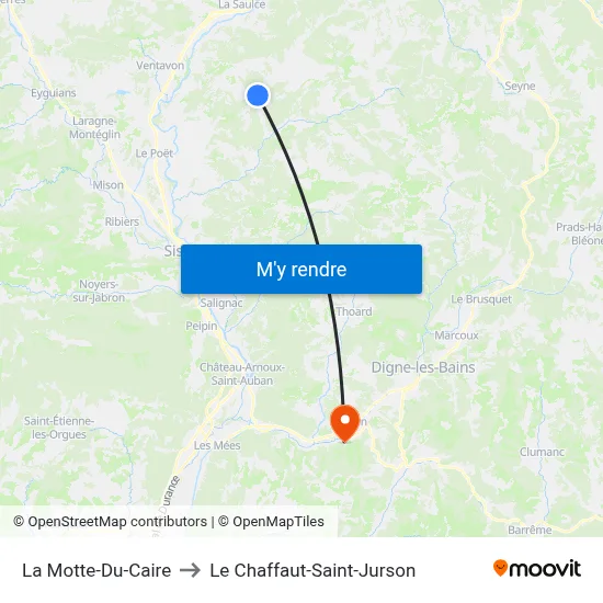 La Motte-Du-Caire to Le Chaffaut-Saint-Jurson map