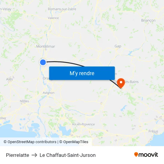 Pierrelatte to Le Chaffaut-Saint-Jurson map