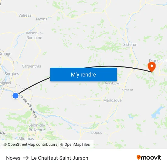 Noves to Le Chaffaut-Saint-Jurson map