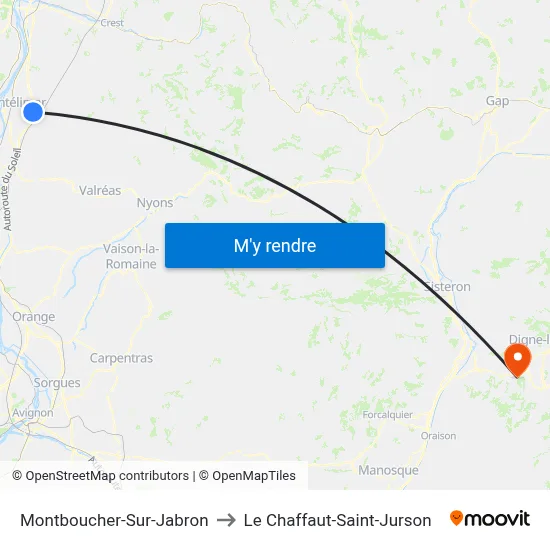 Montboucher-Sur-Jabron to Le Chaffaut-Saint-Jurson map