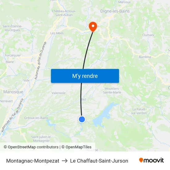 Montagnac-Montpezat to Le Chaffaut-Saint-Jurson map