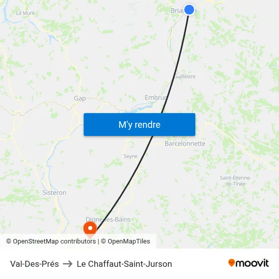 Val-Des-Prés to Le Chaffaut-Saint-Jurson map