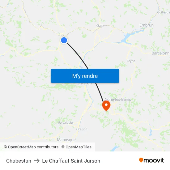 Chabestan to Le Chaffaut-Saint-Jurson map