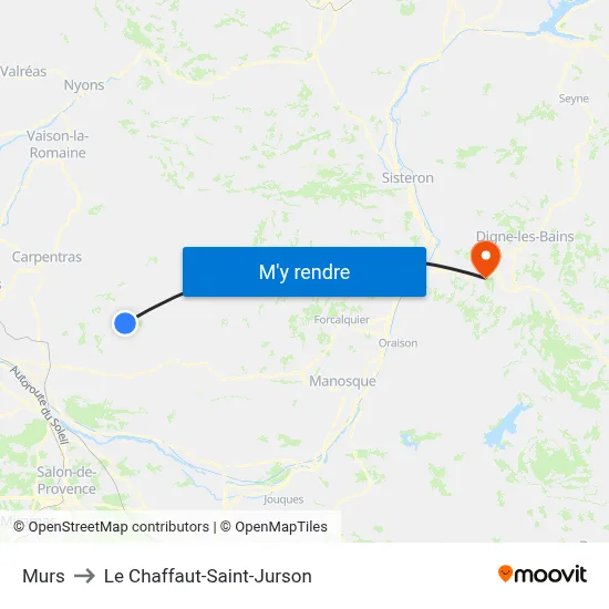 Murs to Le Chaffaut-Saint-Jurson map