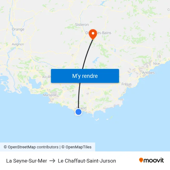 La Seyne-Sur-Mer to Le Chaffaut-Saint-Jurson map