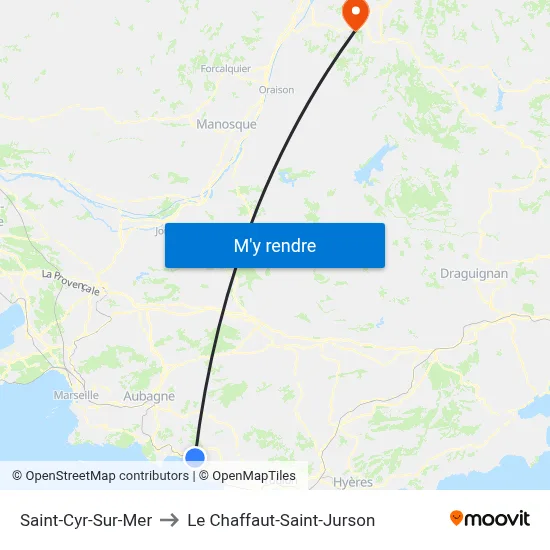 Saint-Cyr-Sur-Mer to Le Chaffaut-Saint-Jurson map