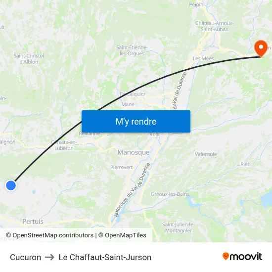 Cucuron to Le Chaffaut-Saint-Jurson map