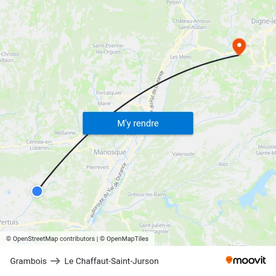 Grambois to Le Chaffaut-Saint-Jurson map
