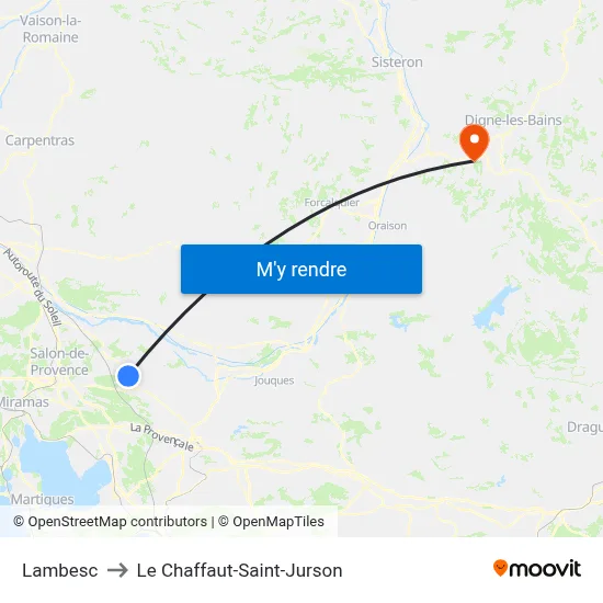 Lambesc to Le Chaffaut-Saint-Jurson map