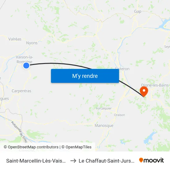 Saint-Marcellin-Lès-Vaison to Le Chaffaut-Saint-Jurson map