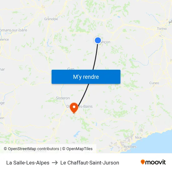 La Salle-Les-Alpes to Le Chaffaut-Saint-Jurson map