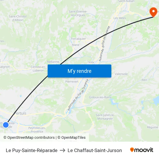 Le Puy-Sainte-Réparade to Le Chaffaut-Saint-Jurson map