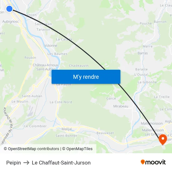 Peipin to Le Chaffaut-Saint-Jurson map