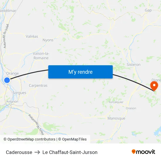 Caderousse to Le Chaffaut-Saint-Jurson map