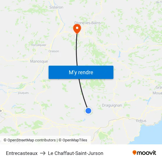 Entrecasteaux to Le Chaffaut-Saint-Jurson map