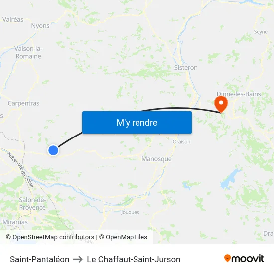 Saint-Pantaléon to Le Chaffaut-Saint-Jurson map