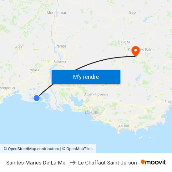 Saintes-Maries-De-La-Mer to Le Chaffaut-Saint-Jurson map
