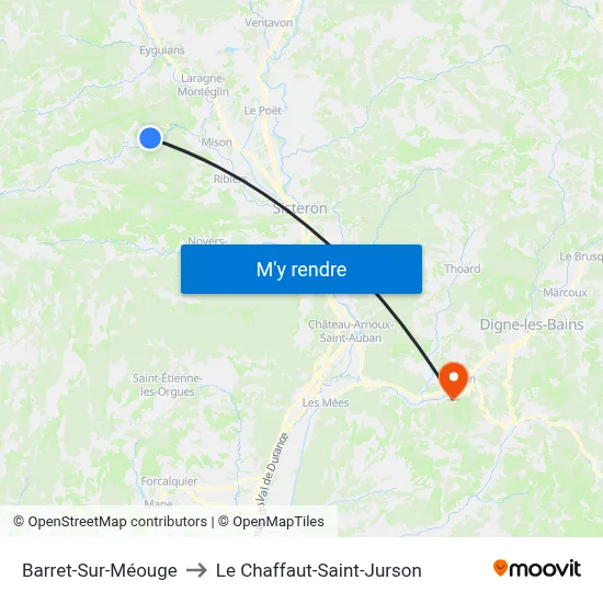 Barret-Sur-Méouge to Le Chaffaut-Saint-Jurson map