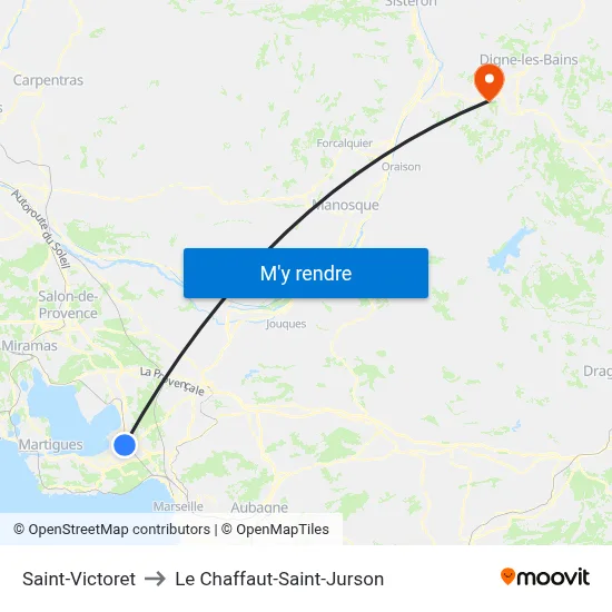 Saint-Victoret to Le Chaffaut-Saint-Jurson map