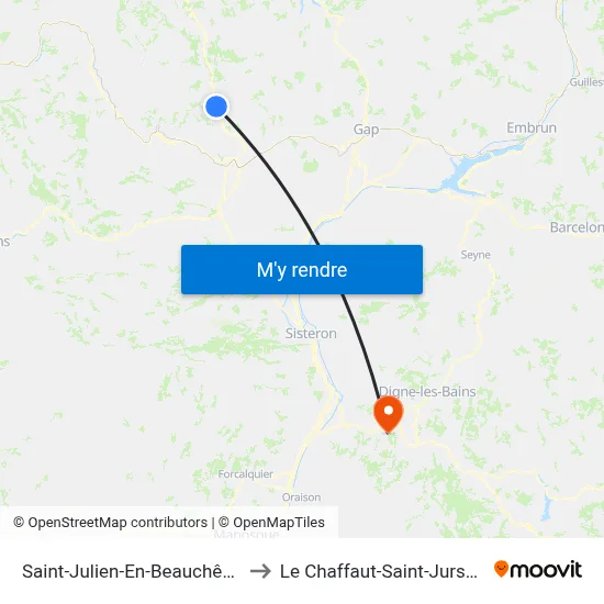 Saint-Julien-En-Beauchêne to Le Chaffaut-Saint-Jurson map