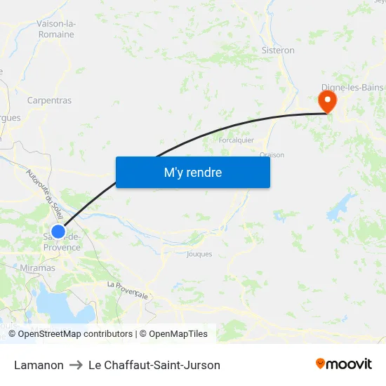 Lamanon to Le Chaffaut-Saint-Jurson map