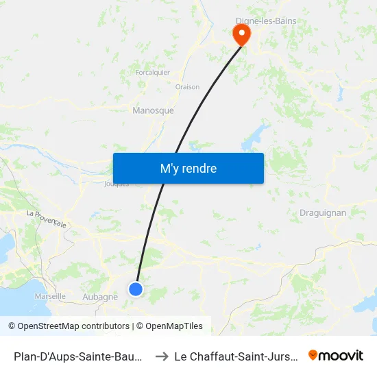 Plan-D'Aups-Sainte-Baume to Le Chaffaut-Saint-Jurson map