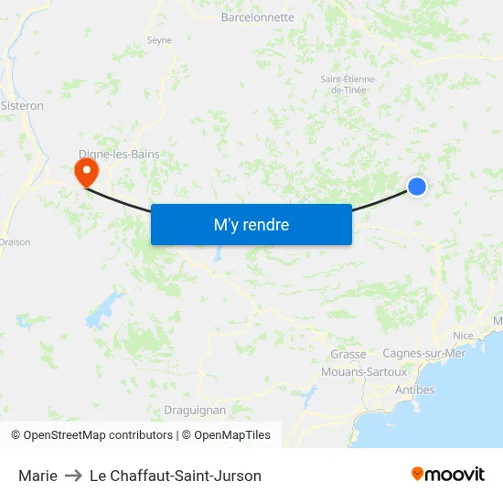 Marie to Le Chaffaut-Saint-Jurson map