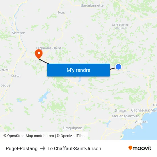 Puget-Rostang to Le Chaffaut-Saint-Jurson map