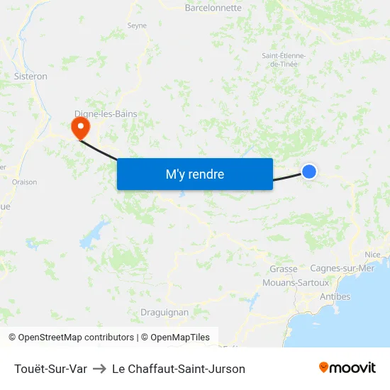Touët-Sur-Var to Le Chaffaut-Saint-Jurson map