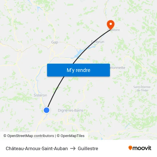 Château-Arnoux-Saint-Auban to Guillestre map