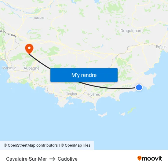 Cavalaire-Sur-Mer to Cadolive map