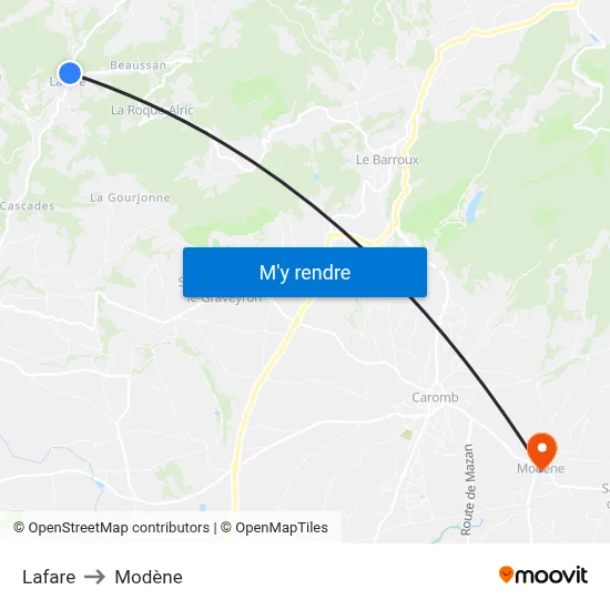 Lafare to Modène map
