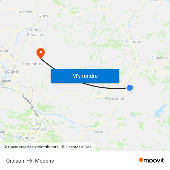 Oraison to Modène map