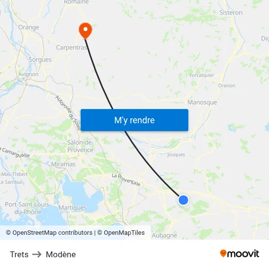 Trets to Modène map