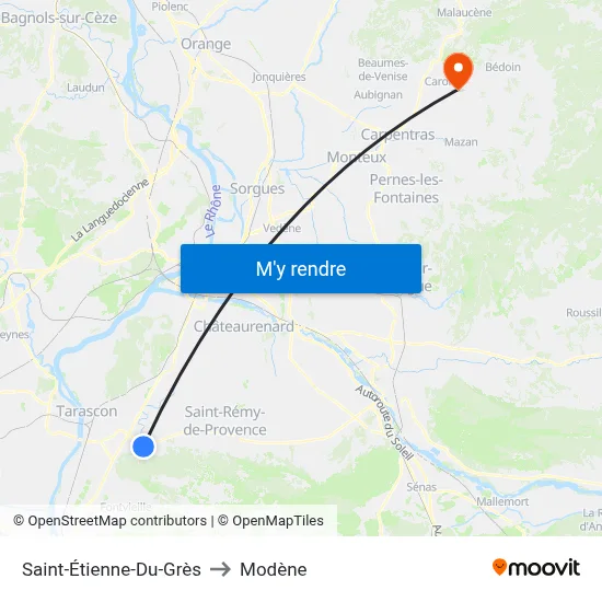 Saint-Étienne-Du-Grès to Modène map