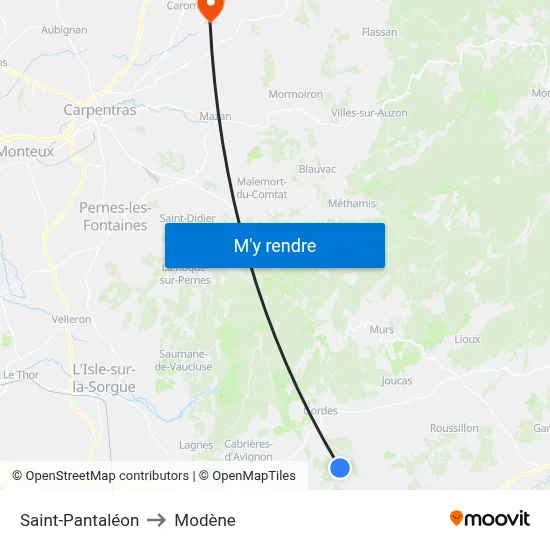 Saint-Pantaléon to Modène map