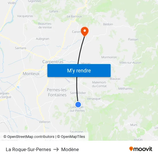 La Roque-Sur-Pernes to Modène map